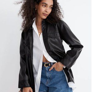 Madewell Faux Leather Oversized Shirt Jacket